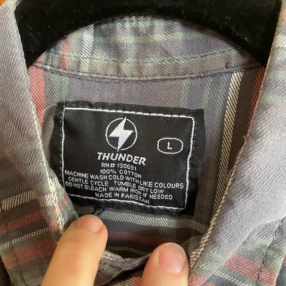 Plaid Button Down Snap Button Shirt - Picture 2 of 2